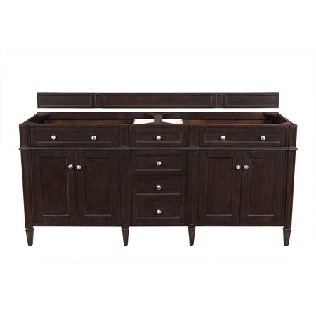 James Martin Vanities Brittany 72in Double Vanity Cabinet, Burnished Mahogany 650-V72-M-BNM